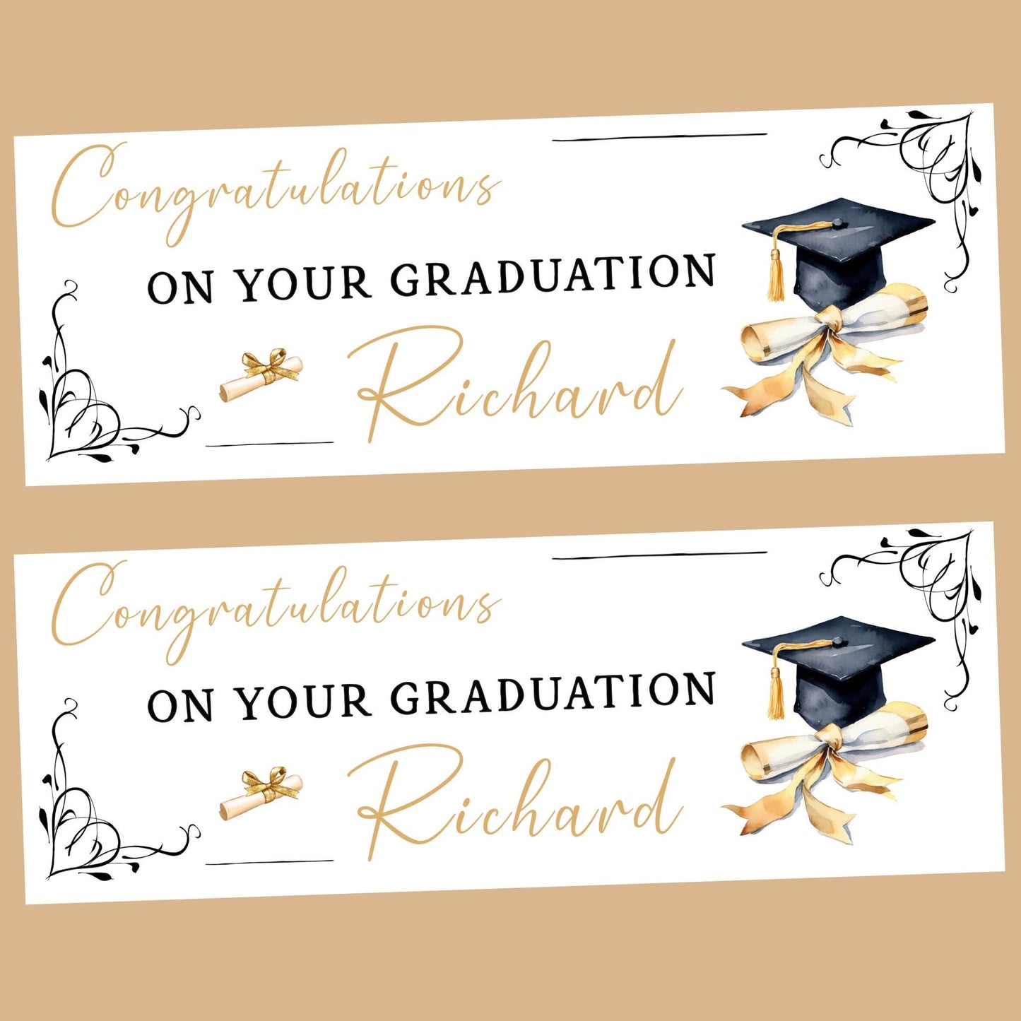 Personalised Graduation Banner Congratulations, Party Banner, Custom Banner, Party Decor, Well done Banner