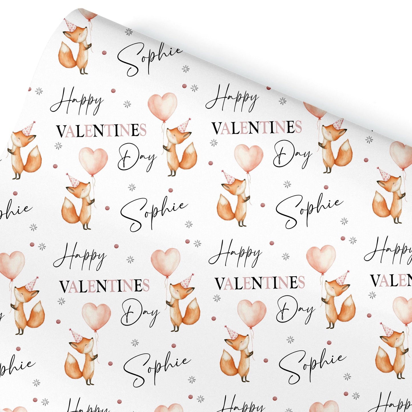 Personalised Valentines Wrapping Paper, Custom Gift Wrap for Kids, Birthday paper, cute animal gift wrap Gift Wrap Woodland animal gift wrap
