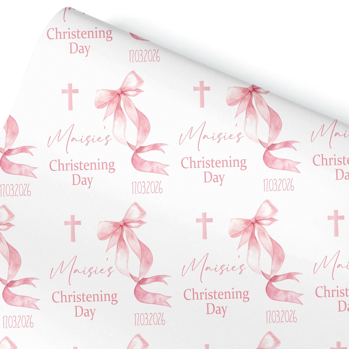 Personalised Christening Wrapping Paper, Baptism gift wrap, christening present