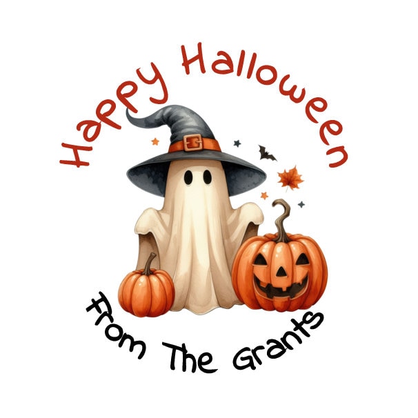 Personalised Halloween Stickers Labels for Sweet Cones Trick or Treat Bags