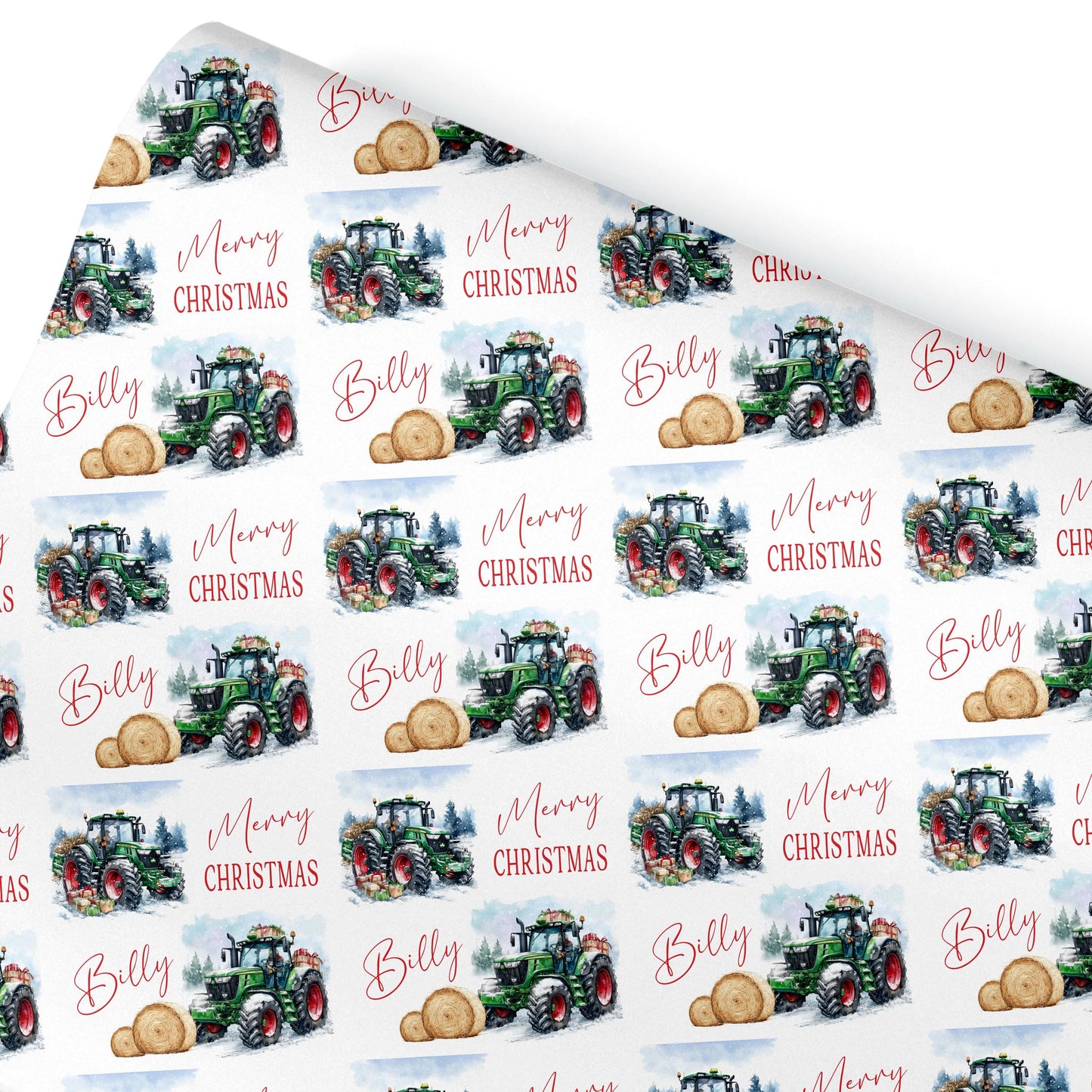 Personalised Christmas Gift Wrap – Farmer Tractor Design Wrapping Paper- Farm yard gift ideas
