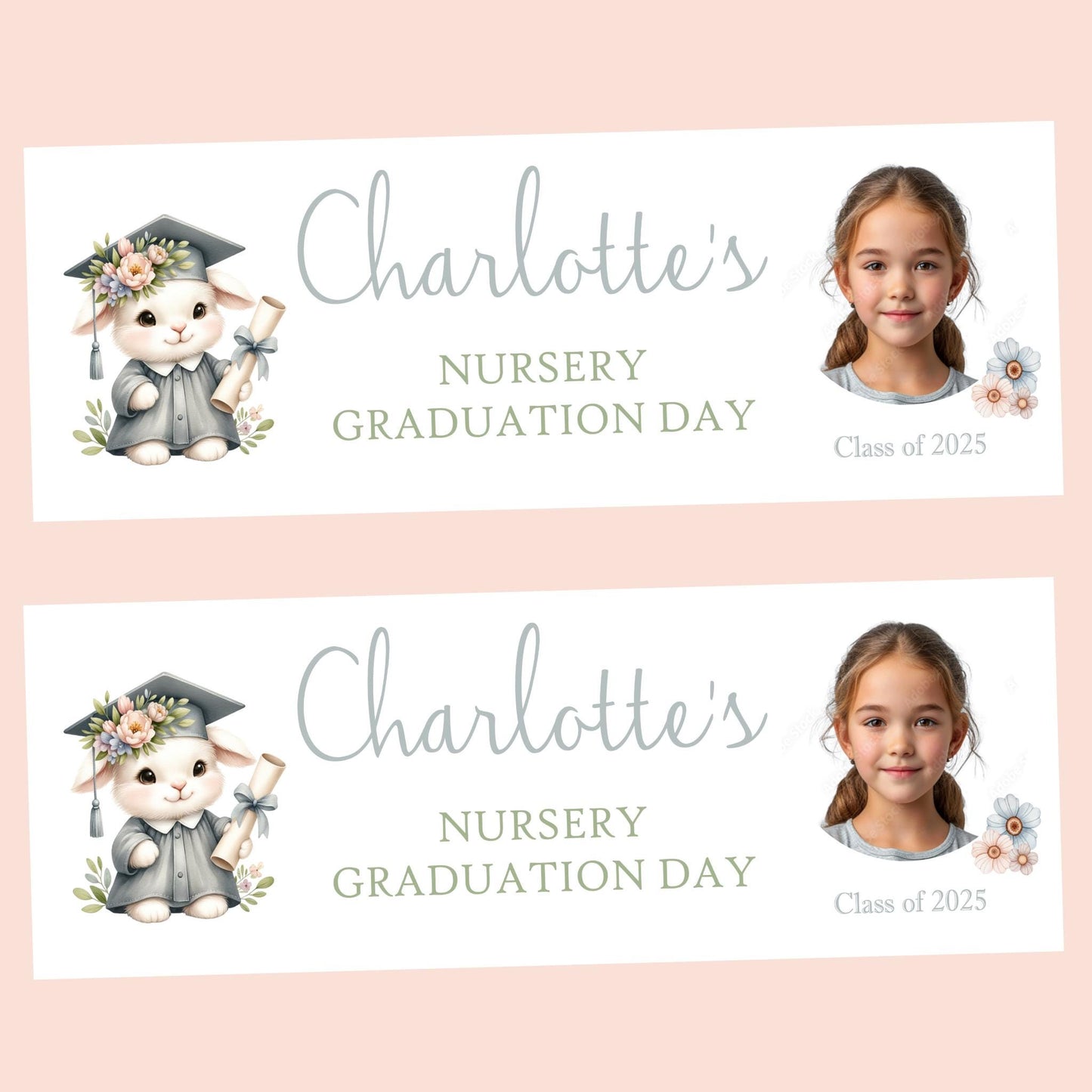 Nursery Graduation Banner , Personalised Nursery Banner, Custom Banner, Well done Banner, Pre-School Graduation, Leaving Nursery