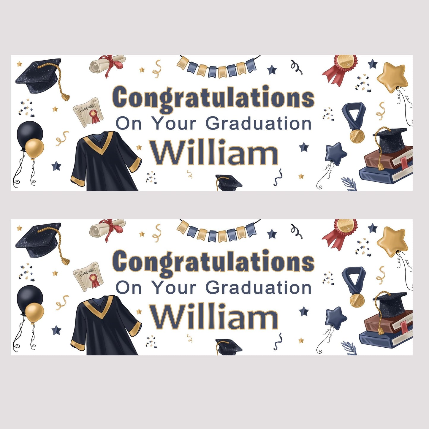 Personalised Graduation Banner Congratulations, Party Banner, Custom Banner, Party Decor, Well done Banner