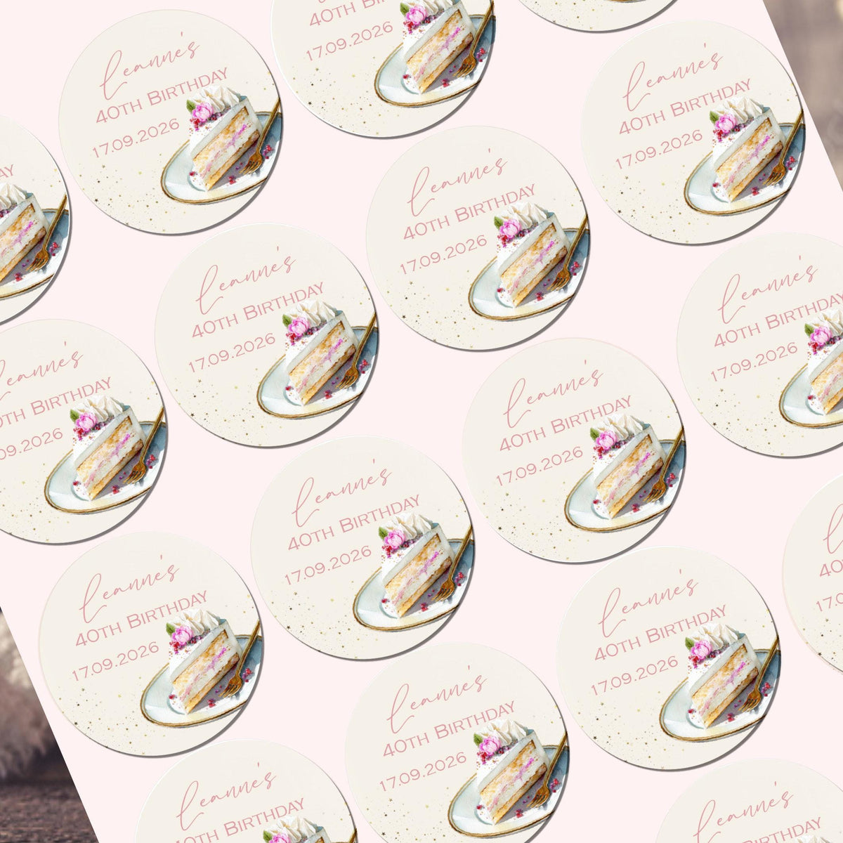 Personalised Birthday Stickers for Favours Party Bags Birthday Cake Seals Birthday Labels Celebration stickers