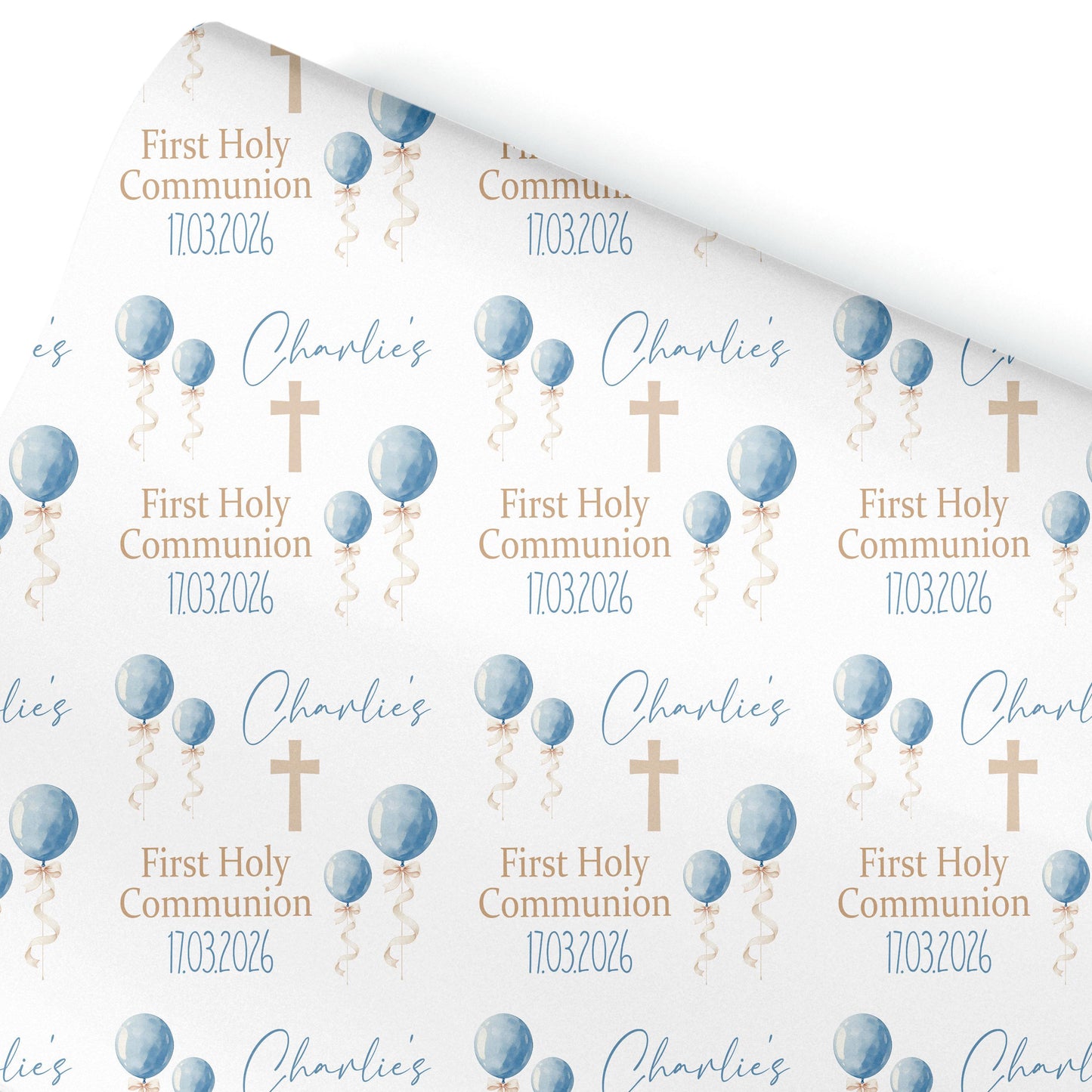 First Holy Communion Wrapping Paper, Confirmation gift wrap, Religious gift ideas