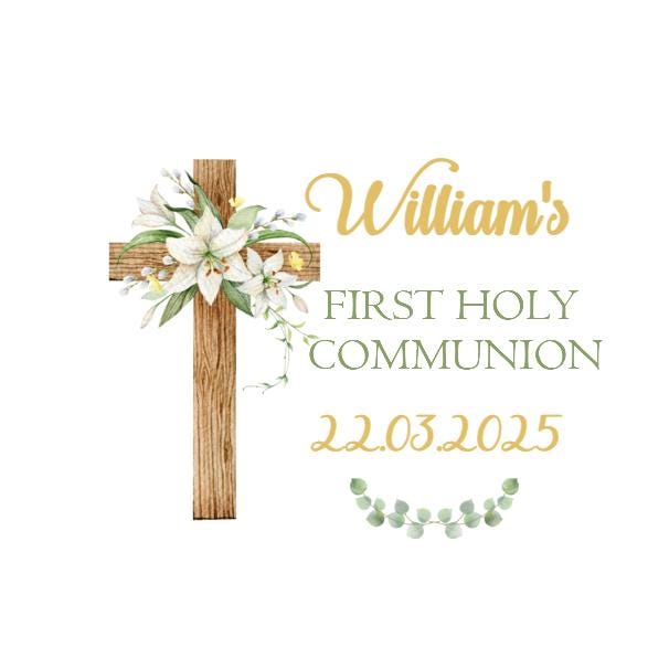 Personalised First Holy Communion Stickers, Party Bag Stickers, Sweet Cone Bags