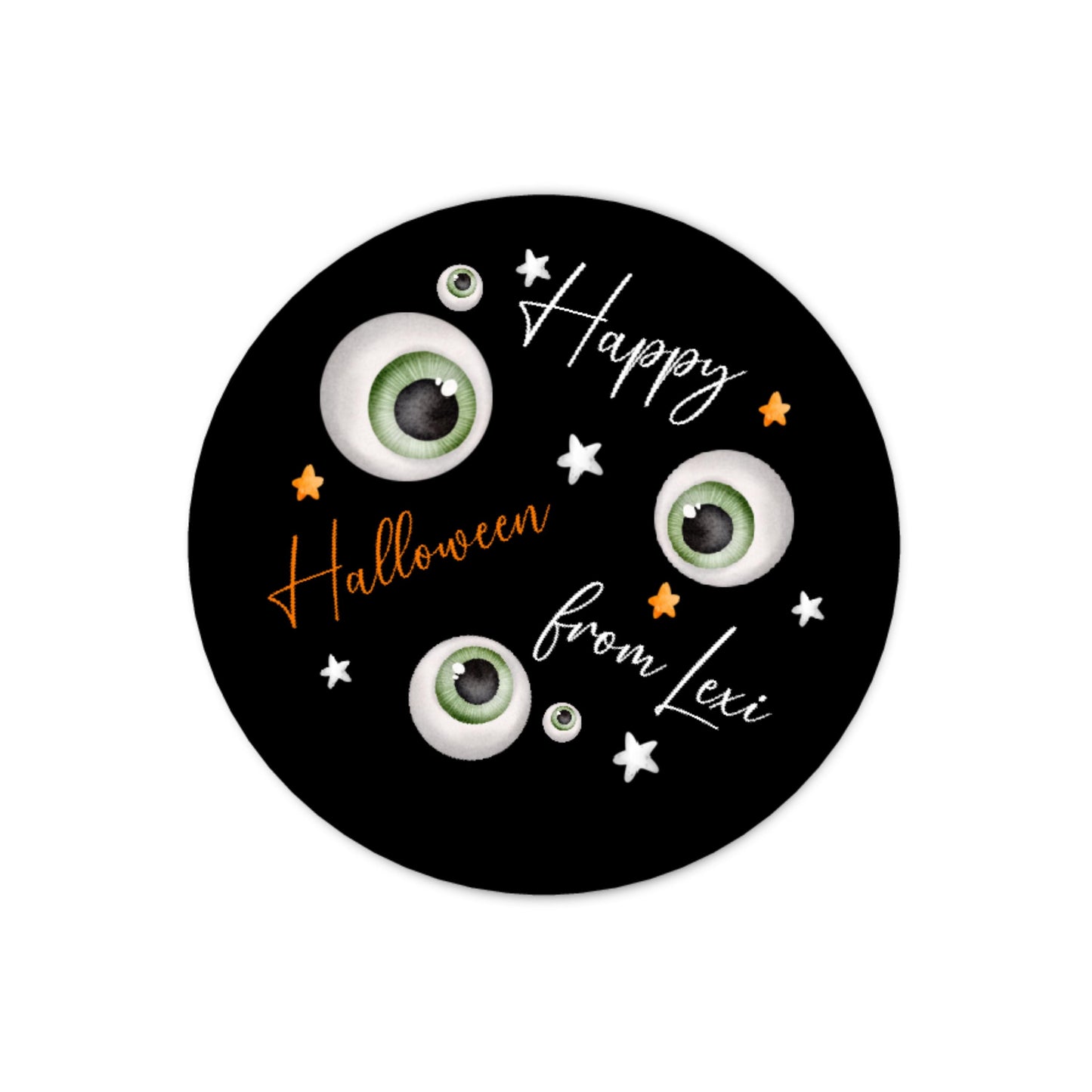 Personalised Halloween Stickers Labels for Treat Bags Trick or Treat Halloween eyeball stickers