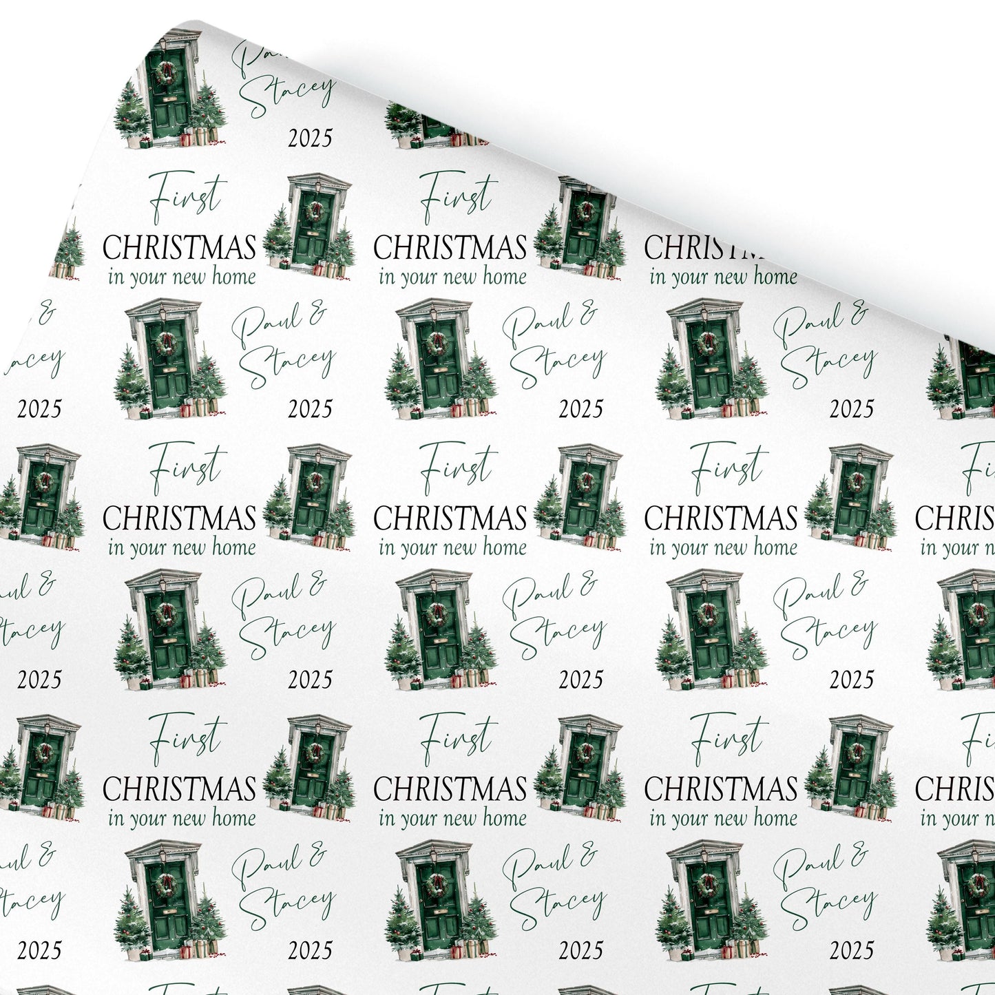 Personalised Christmas Gift Wrap – First Christmas in a New Home Design