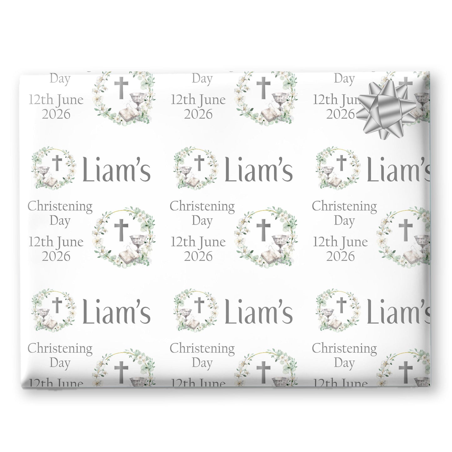 Personalised Christening Gift Wrapping Paper Roll | Custom Baptism Wrapping Paper | Baby Naming Ceremony Gift Wrap | Religious