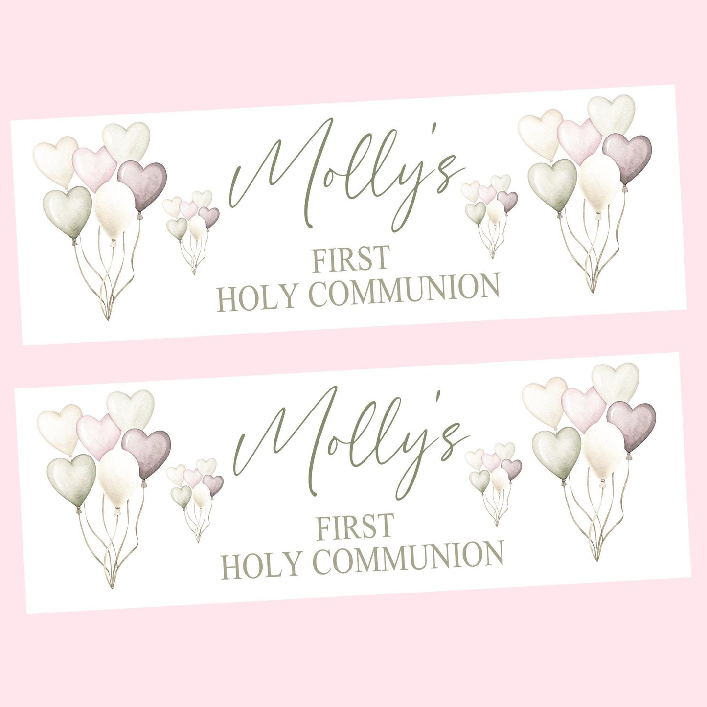 Personalised First Holy Communion Banner, Baptism Confirmation Party Decor