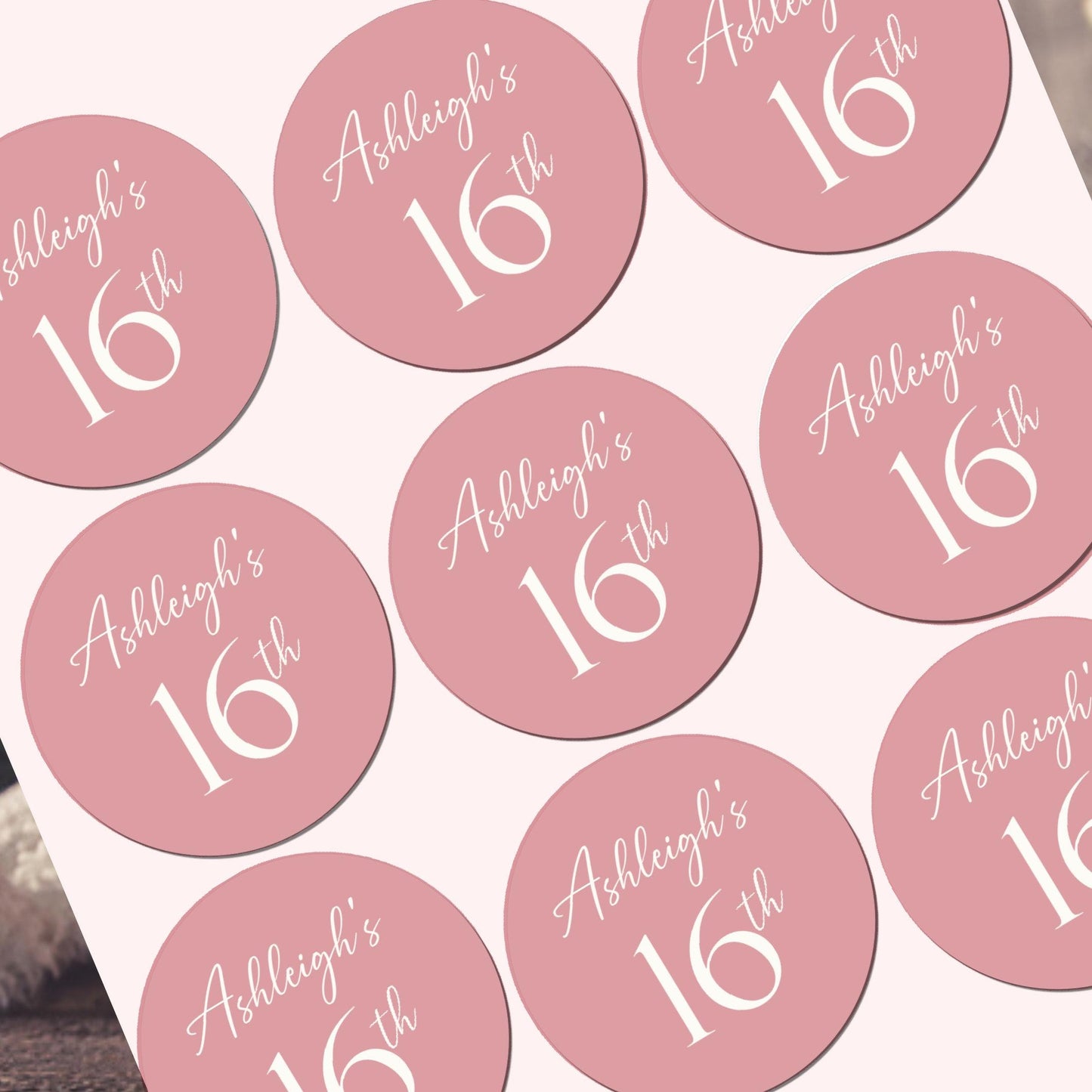 Personalised Birthday Stickers | Party Bag Labels | Custom Name & Age Stickers | Birthday Favour Stickers | Kids Party Decoration