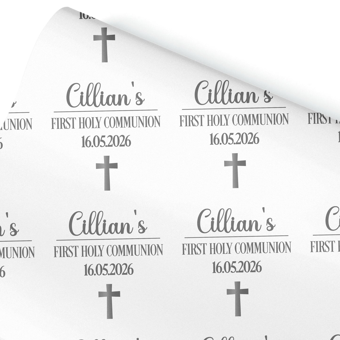 First Holy Communion Wrapping Paper – Personalised with Name & Date