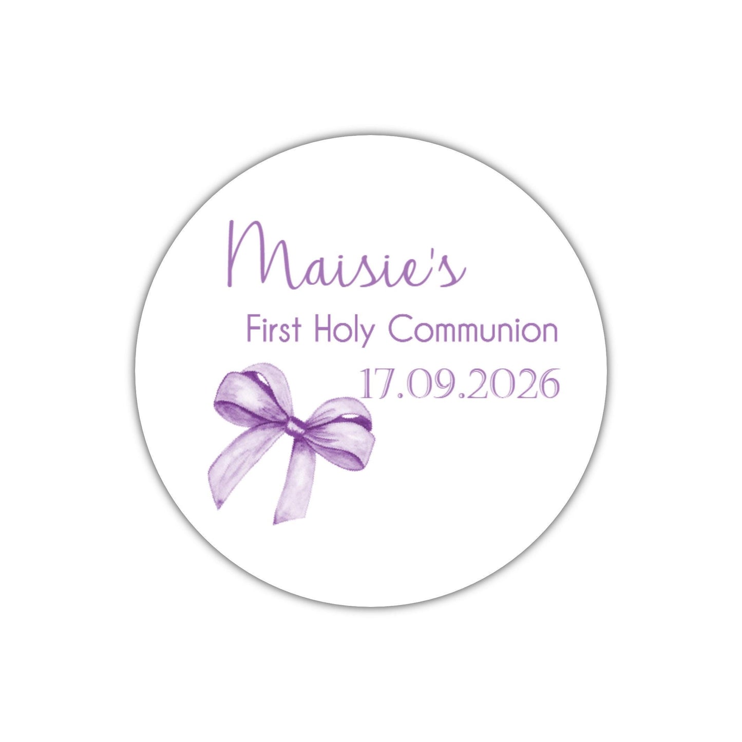 Personalised First Holy Communion Stickers, Party Bag Stickers, Sweet Cone Bags Party Favours Baptism Christening