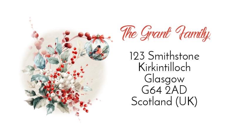 Christmas Address Labels rectangle personalised Christmas stickers business stickers
