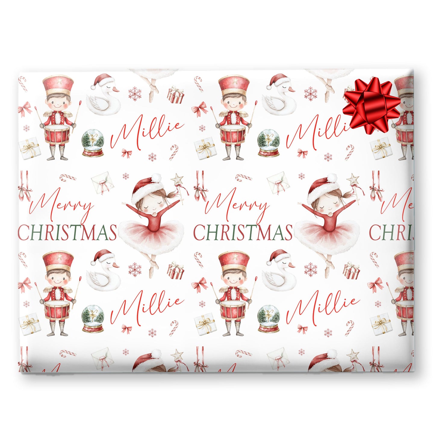 Nutcracker wrapping paper , Ballerina , Personalised Boys and Girls Paper, Gift Wrap for Him Her,