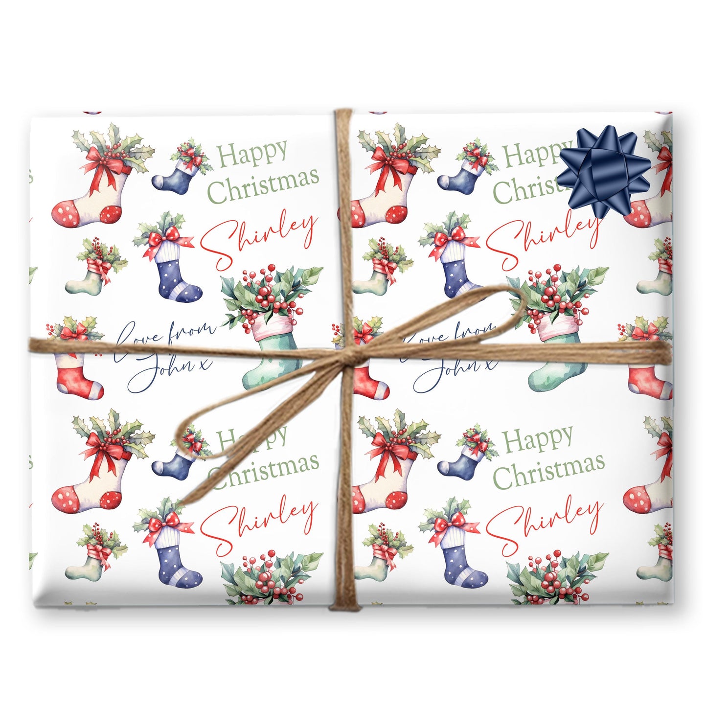 Personalised Gift Wrap | Personalised Christmas Wrapping Paper | Personalised Gift Wrap | Fun Gift Wrap | Stockings