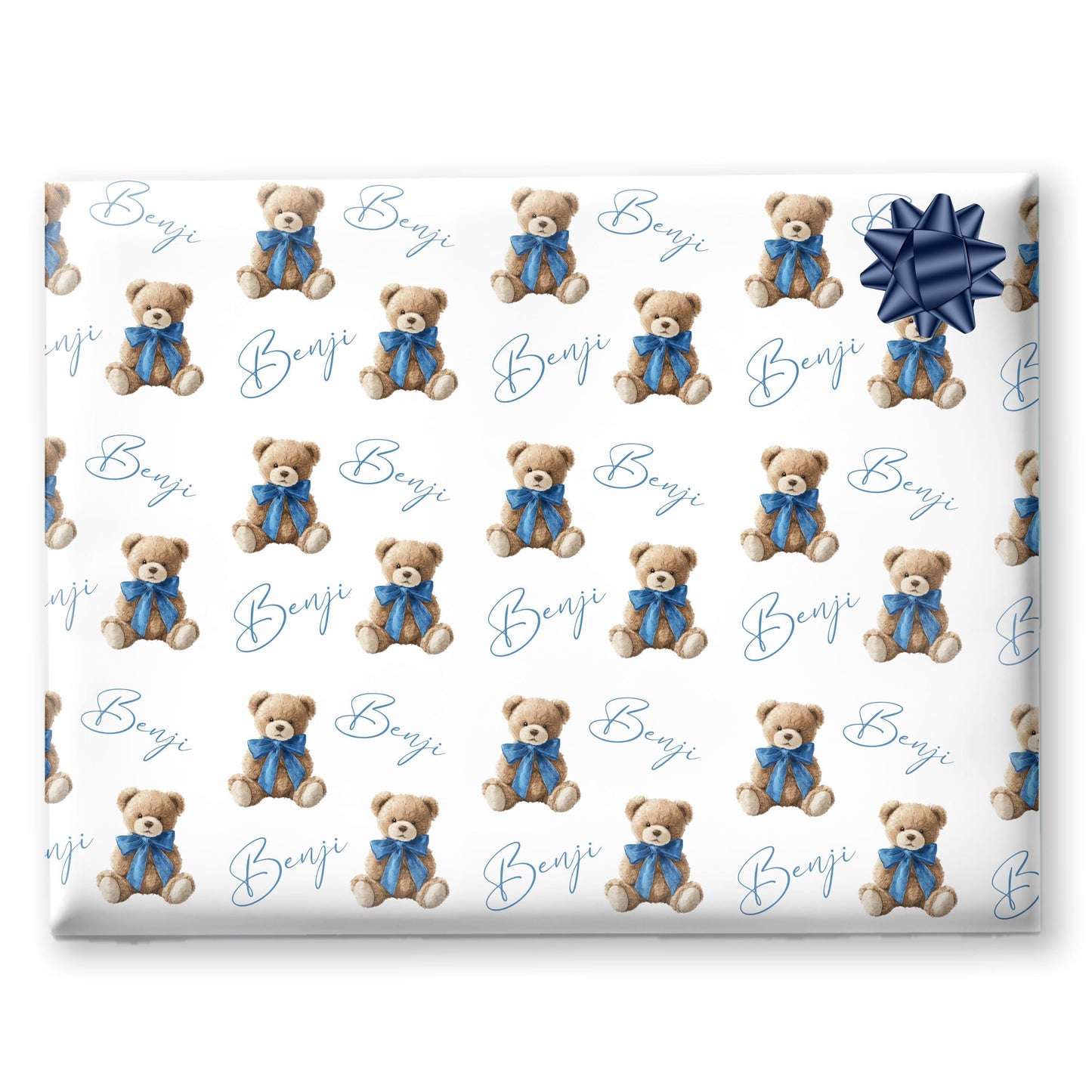 Personalised Teddy bear Wrapping Paper, Custom Gift Wrap for Kids & Baby Birthday Baby Shower and Birthday Christening wrapping paper