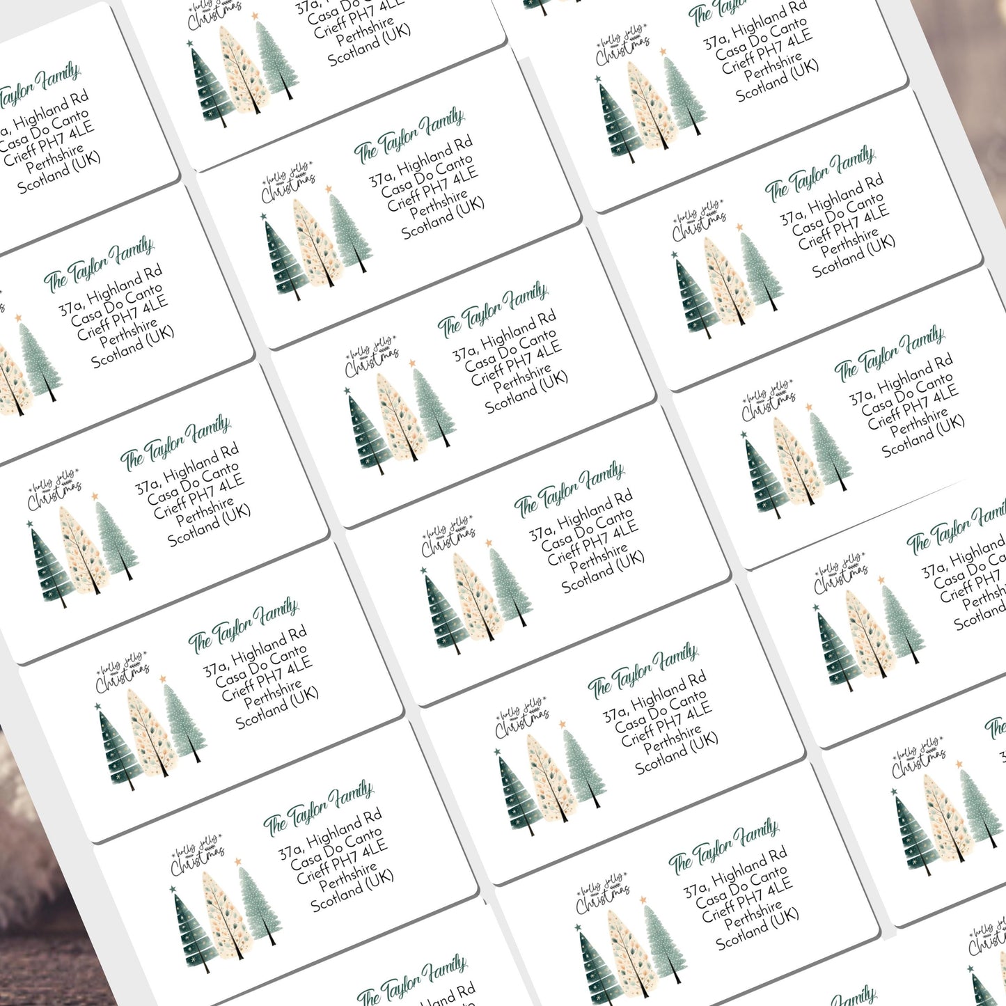 Christmas Address Labels rectangle personalised Christmas stickers business stickers