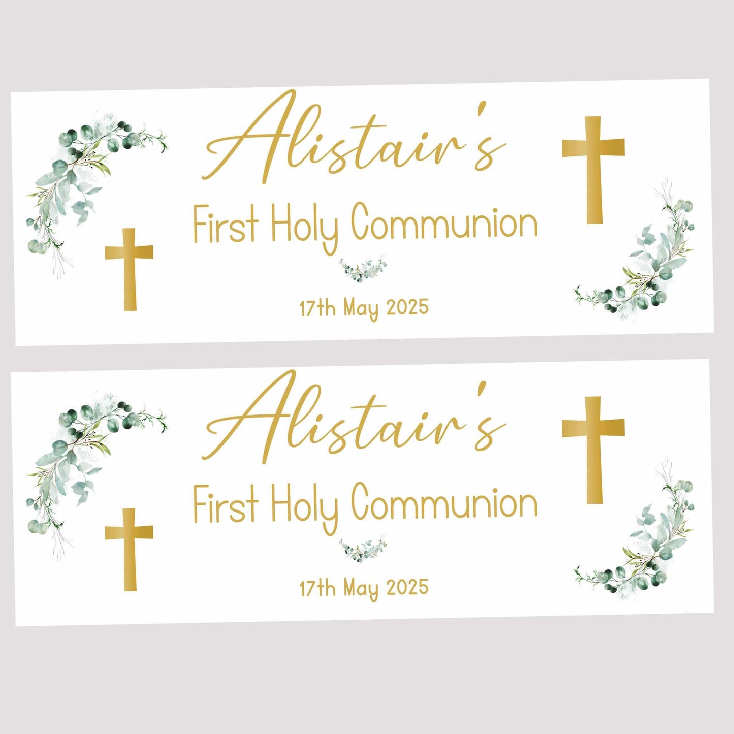 First Holy Communion Personalised Party Banners, Party Decor, Wall Decoration, 1st Communion or Confirmation