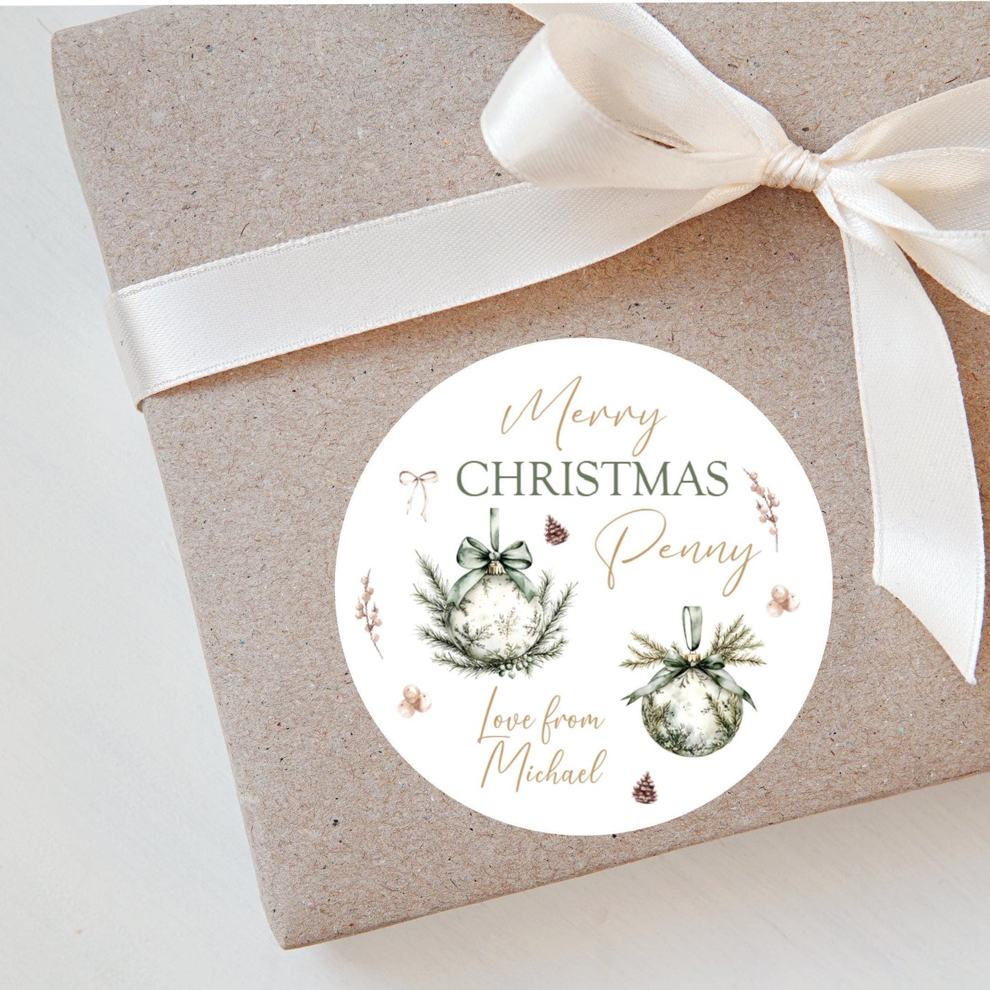 Personalised Christmas Stickers Labels For Wrapping Gifts, Name Tag