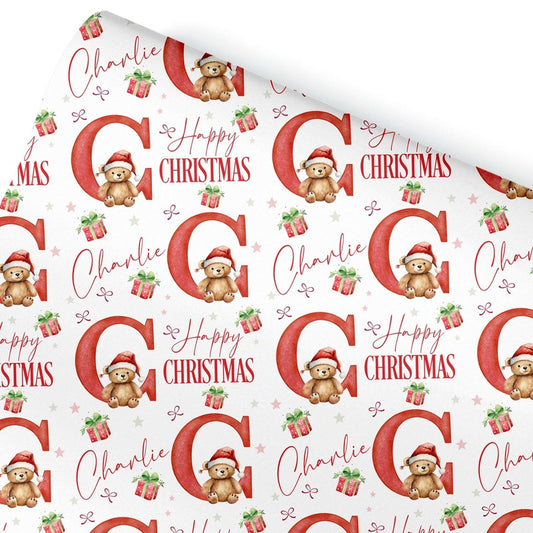 Christmas Wrapping Paper for kids, Teddy Bear Christmas Gift Wrap