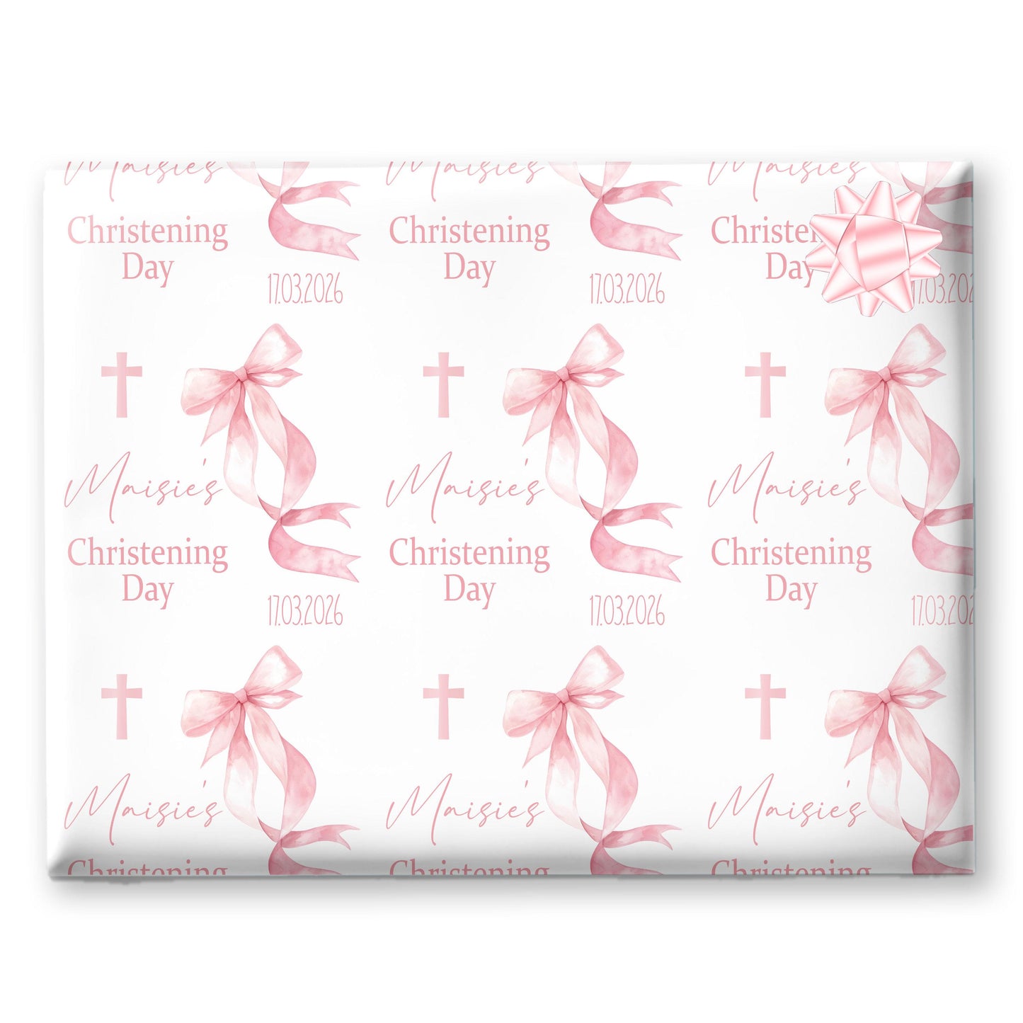 Personalised Christening Wrapping Paper, Baptism gift wrap, christening present