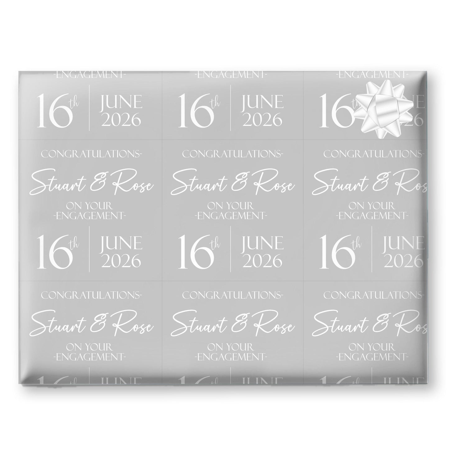 Personalised engagement wrapping paper, engagement gift wrap, celebration wrapping paper, happy couple gift