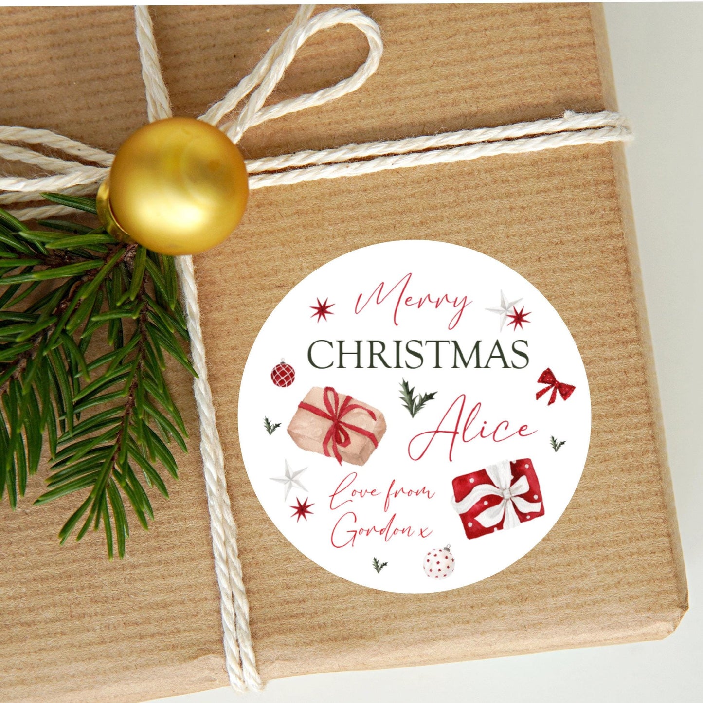Personalised Christmas Stickers Labels For Wrapping Gifts, Name Tag
