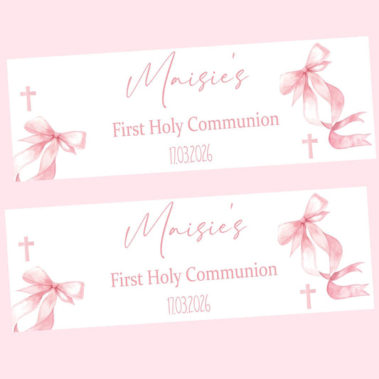 First Holy Communion Personalised Party Banners, Party Decor, Wall Decoration, 1st Communion or Confirmation