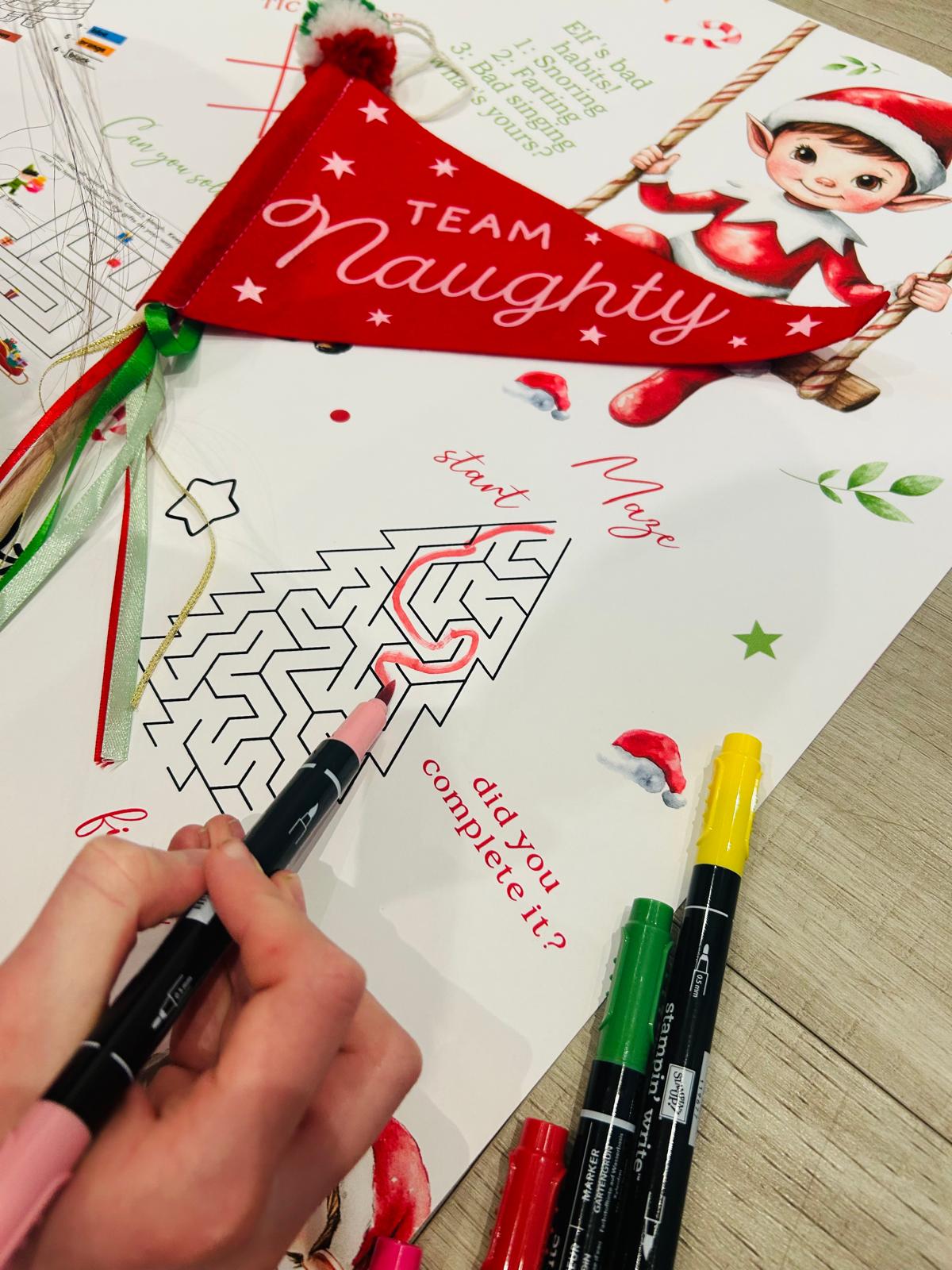 Christmas Elf Arrival Activity Banner  Elf Fun Colouring banner, Elf Banner Kids