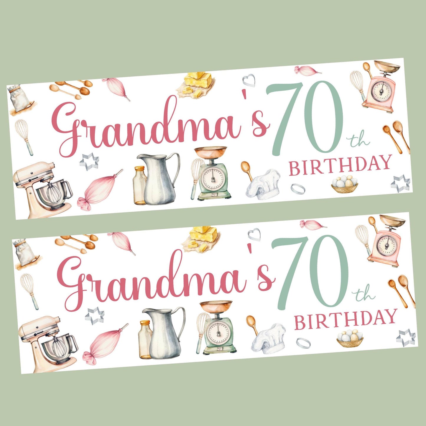 Personalised Baking Birthday Party Banner | Cake Banner | Custom Banner | Party Decor | Garden Lover Birthday Decorations
