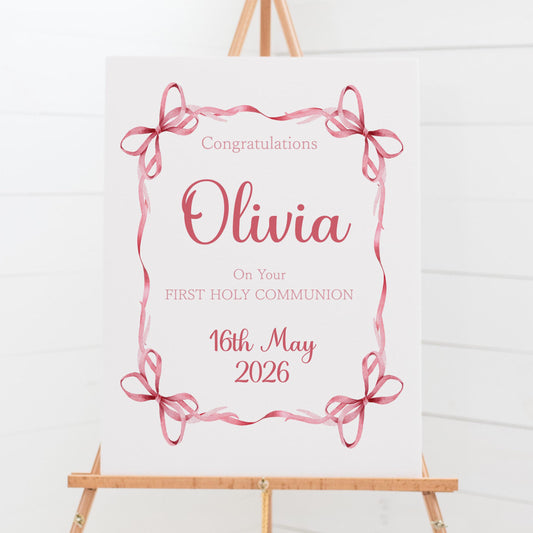 Personalised First Holy Communion Welcome Sign, Custom Baptism & Christening Sign