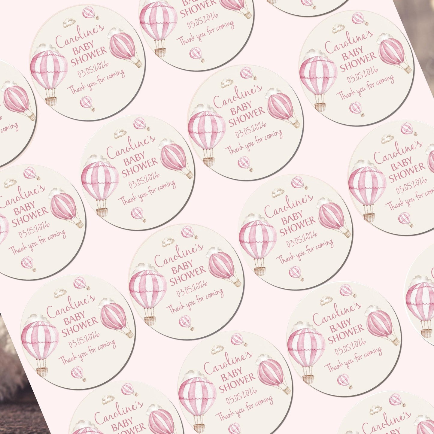 Personalised Baby Shower Stickers for Favours Party Bags Mum to be stickers