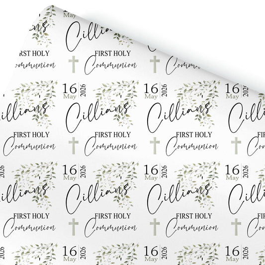 First Holy Communion Wrapping Paper, Confirmation gift wrap, Religious gift ideas