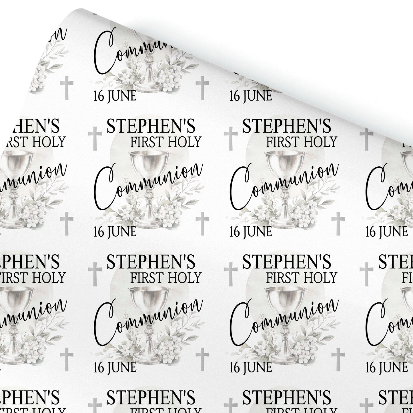 First Holy Communion Wrapping Paper, Confirmation gift wrap, Religious gift ideas