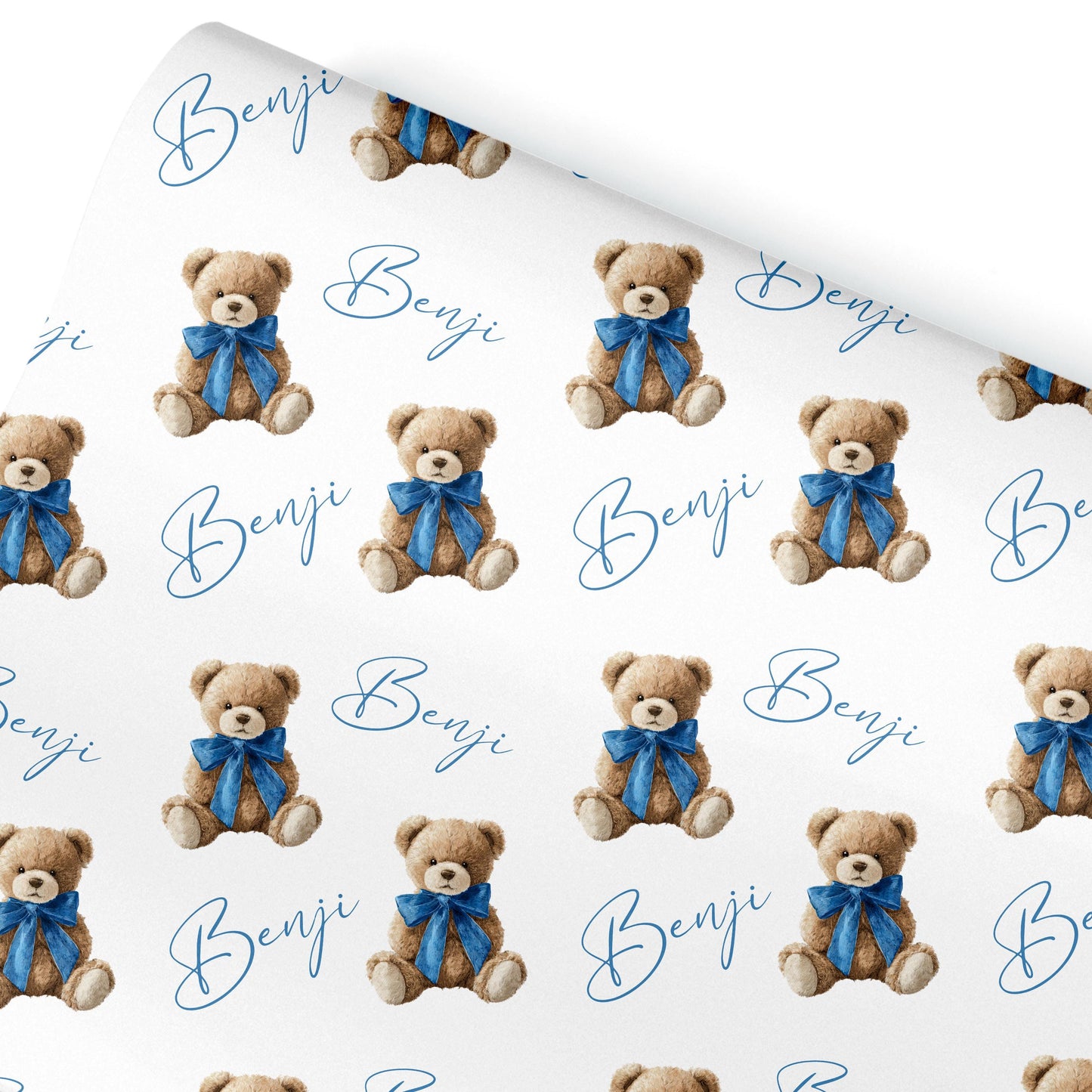 Personalised Teddy bear Wrapping Paper, Custom Gift Wrap for Kids & Baby Birthday Baby Shower and Birthday Christening wrapping paper