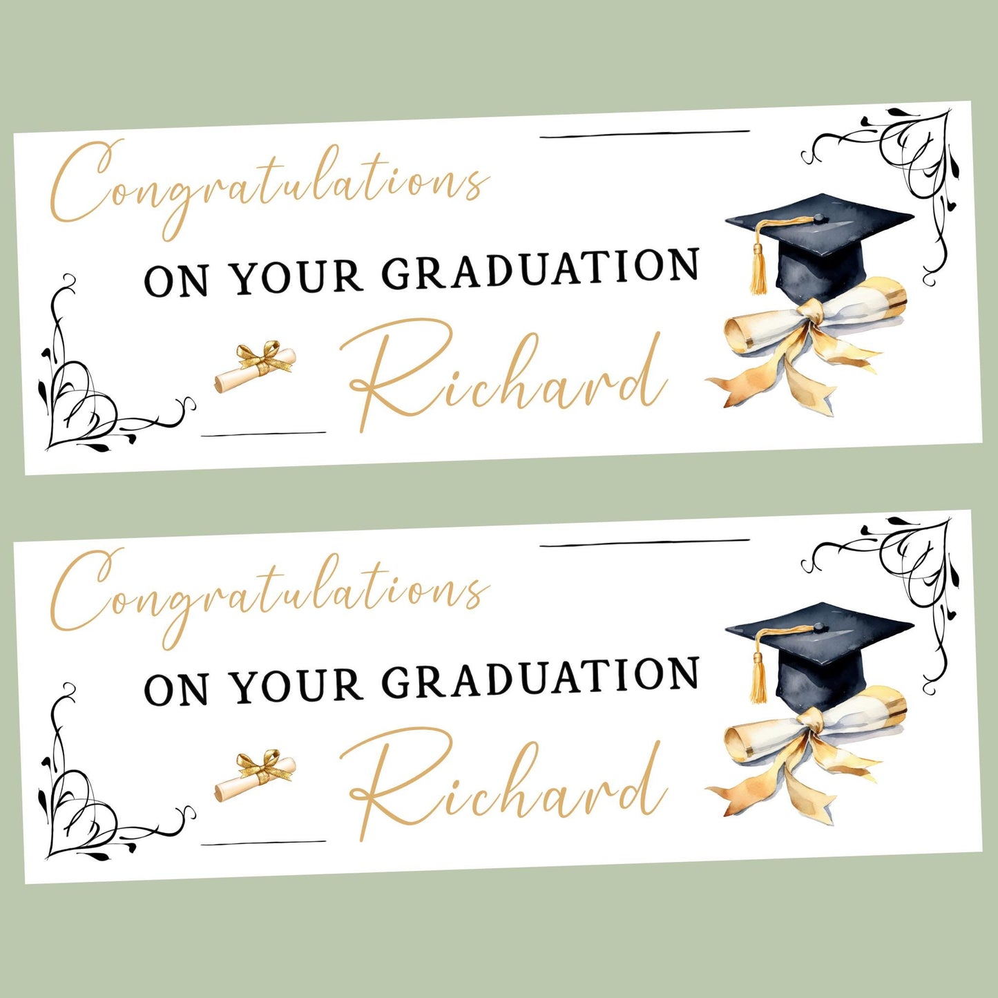 Personalised Graduation Banner Congratulations, Party Banner, Custom Banner, Party Decor, Well done Banner