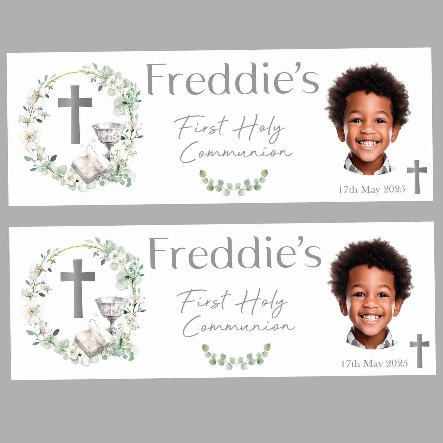 First Holy Communion Personalised Party Banners, Party Decor, Wall Decoration, 1st Communion or Confirmation, Christening