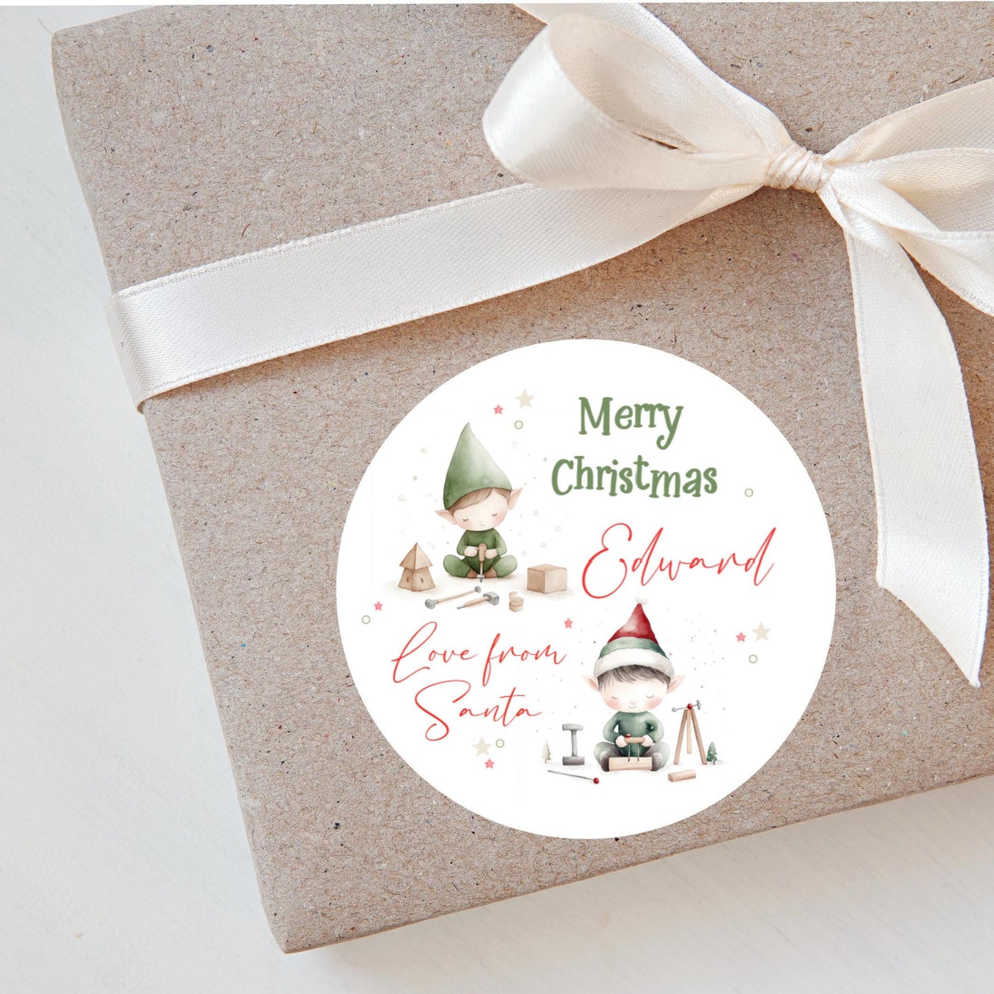 Personalised Christmas Stickers Labels For Wrapping Gifts, Name Tag