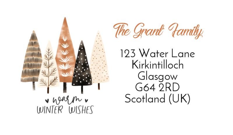 Christmas Address Labels rectangle personalised Christmas stickers business stickers