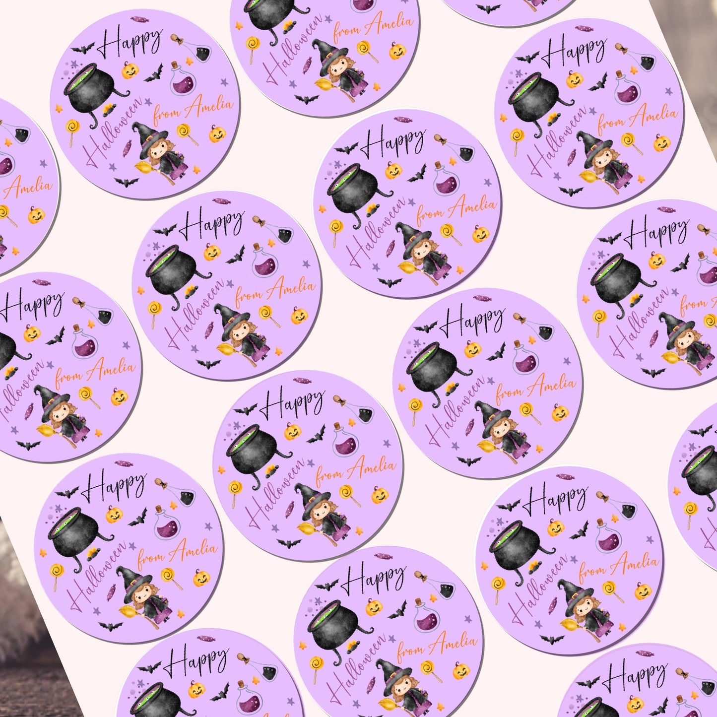 Personalised Halloween Stickers Labels  Trick or Witch stickers kids stickers