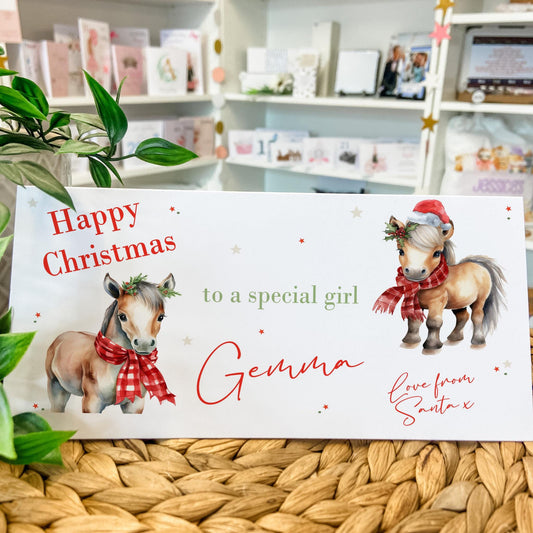 Personalised Christmas Money Holder Gift Wallet Christmas Cash Gift For You Horse Pony