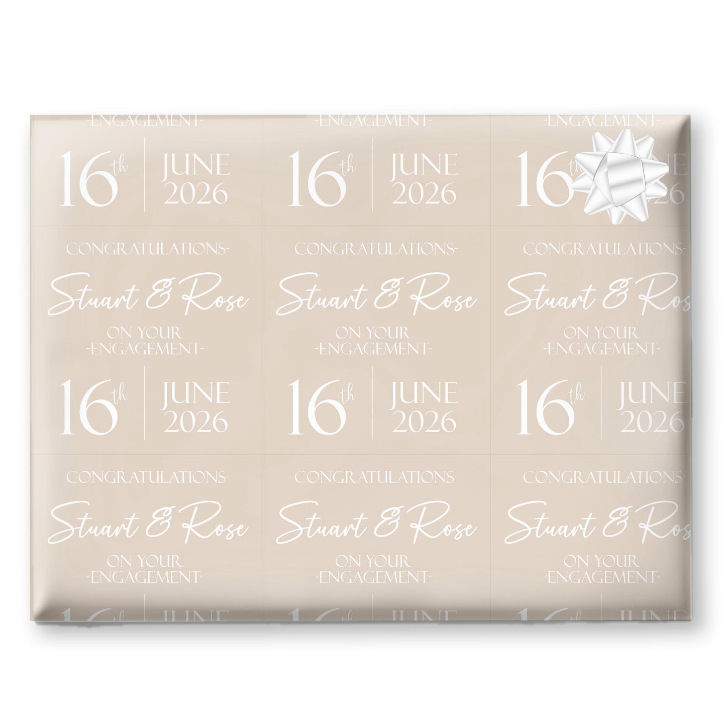 Personalised Engagement Wrapping Paper, Custom Celebration Gift Wrap