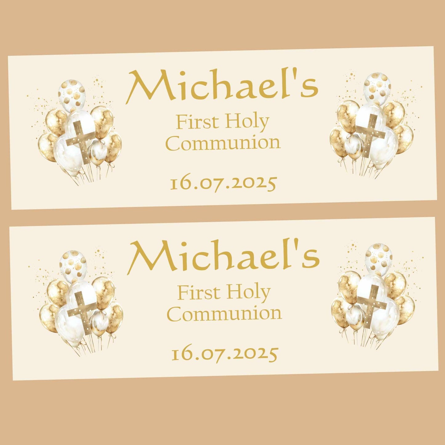First Holy Communion Personalised Party Banners, Party Decor, Wall Decoration, 1st Communion or Confirmation