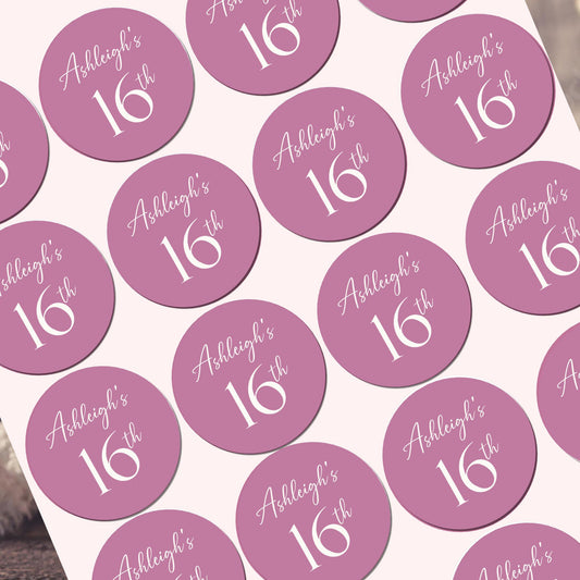 Personalised Birthday Stickers | Party Bag Labels | Custom Name & Age Stickers | Birthday Favour Stickers | Kids Party Decoration