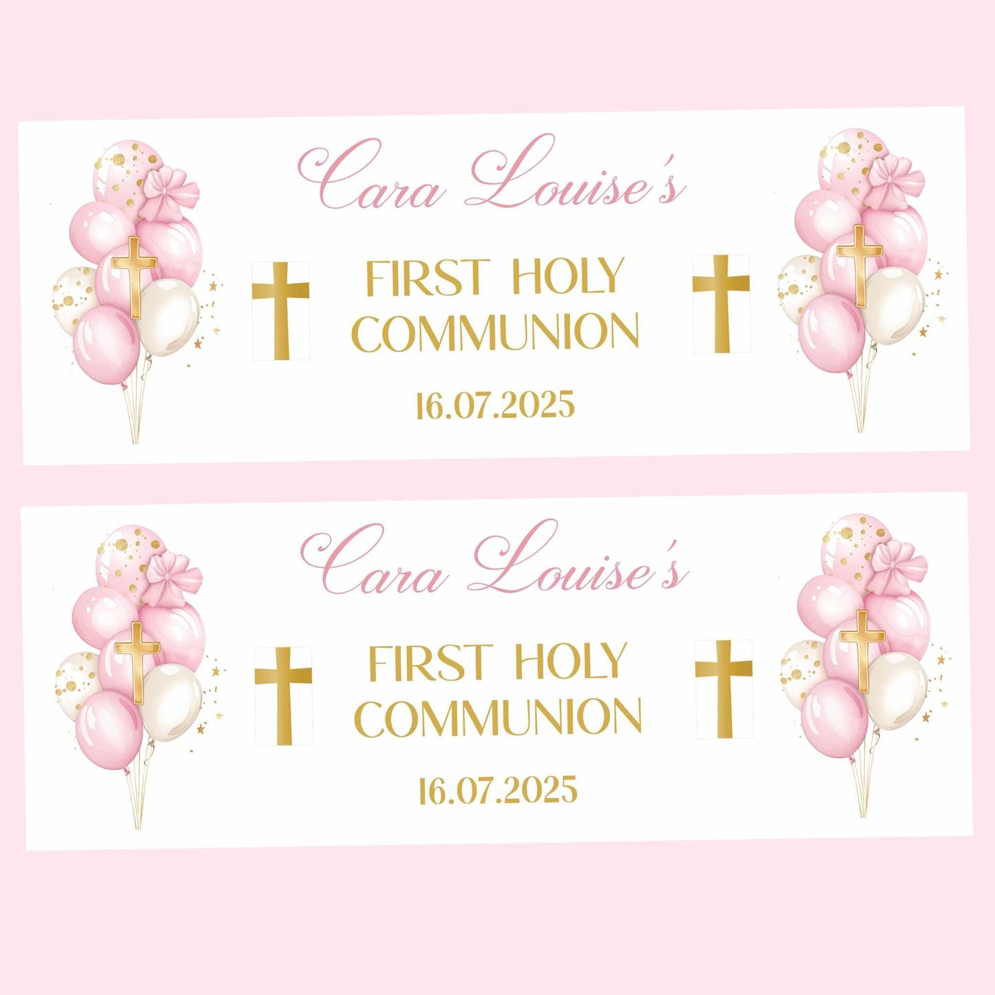 First Holy Communion Personalised Party Banners, Party Decor, Wall Decoration, 1st Communion or Confirmation