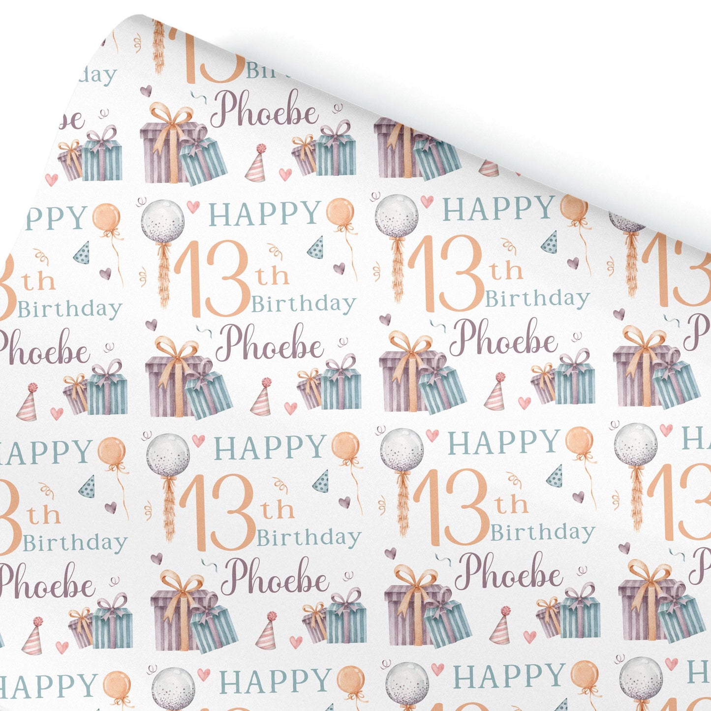 Personalized Party Balloons Gift Wrapping Paper – Custom Name for Special Celebrations!