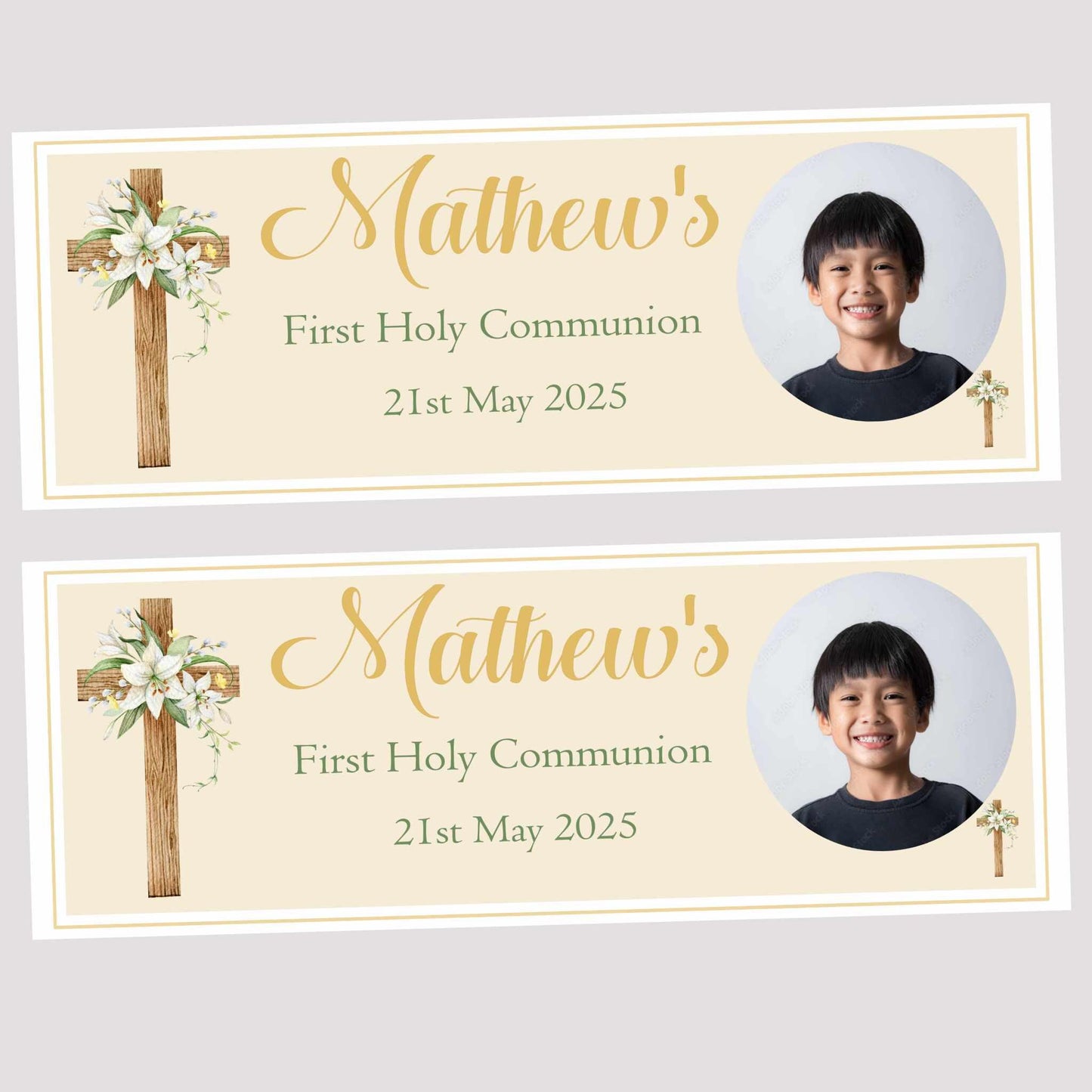 First Holy Communion Personalised Party Banners, Party Decor, Wall Decoration, 1st Communion or Confirmation