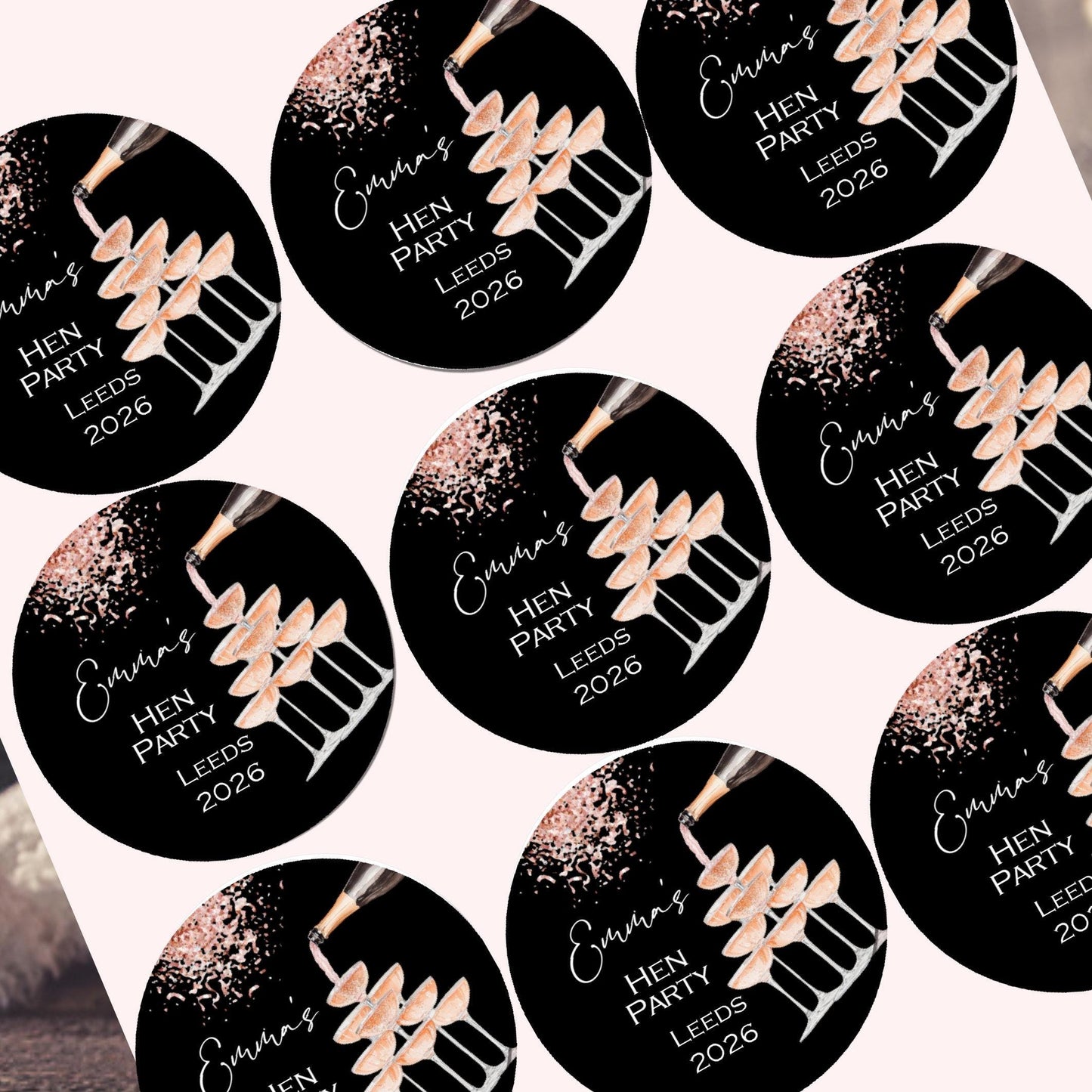 Personalised Hen Night Party Stickers for Favours Bride tribe Party Bags Printed Celebration Stickers Bride to be