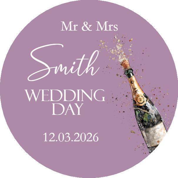 Personalised Wedding Thank You Stickers, Mr & Mrs Party Favours (Watercolour)